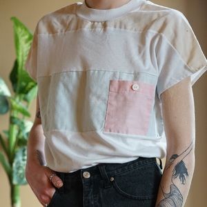 vintage color block tee